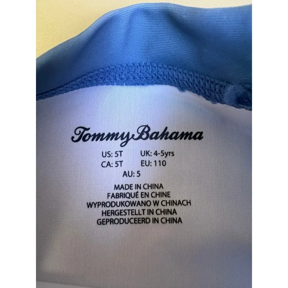Boys Tommy Bahama 2 Piece Swim Set Rash Guard Trunks Whale Print 5T NWT